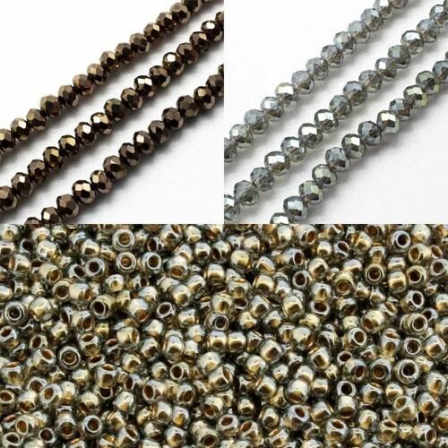 BC 24 WK19 Crystal Flower Bracelet Bronze Diamond 3x4mm for jewellery making