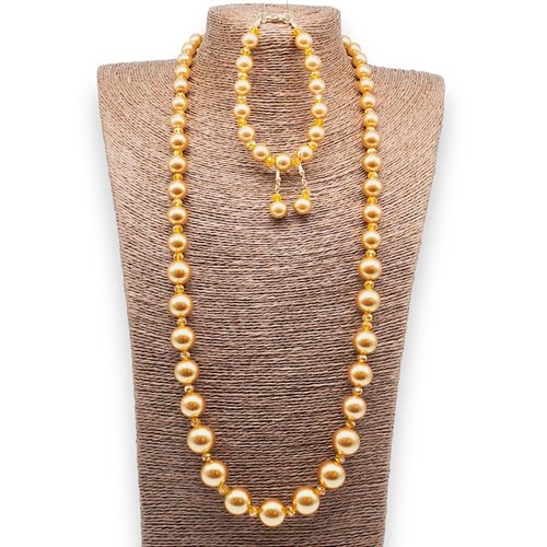 Graduated Pearl & Crystal Jewellery dark gold jewelry making kit — DIY set with beads and instructions for creating handmade jewelry