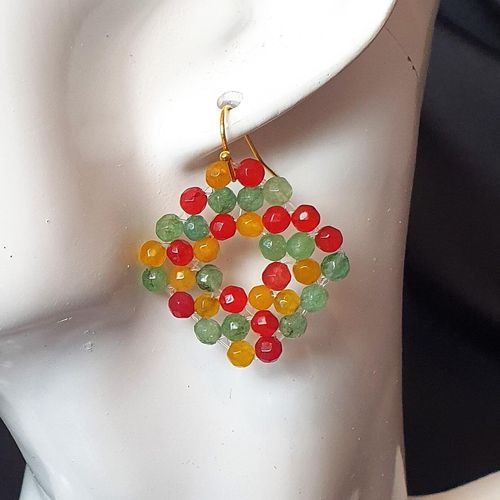 Persephone Jade Earrings mardi gras earring making kit — DIY set with beads and instructions for creating handmade jewelry