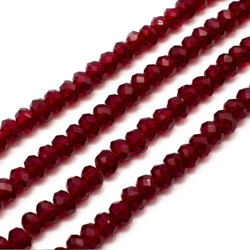 3.5mm crystal beads red, pack of 130 — faceted for jewelry making and beadwork