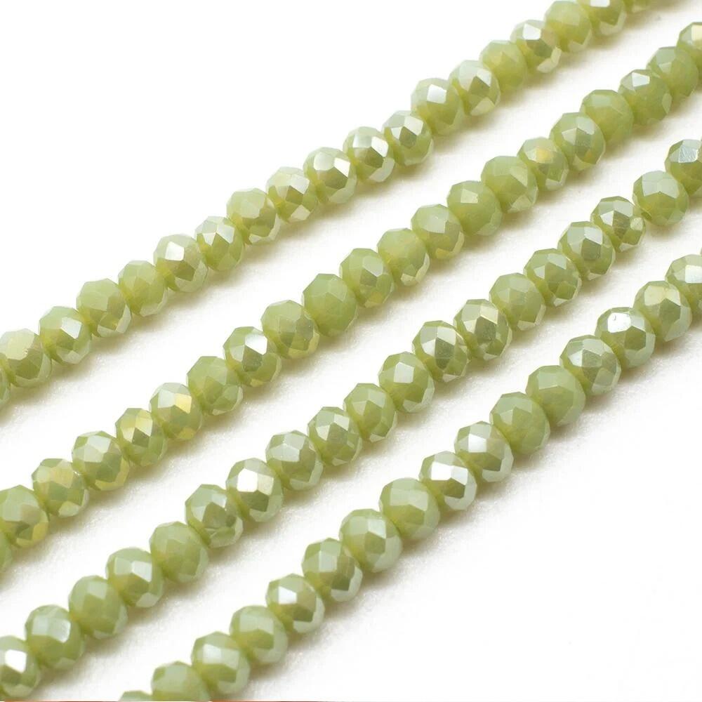 3.5mm crystal beads sage, pack of 130 — faceted for jewelry making and beadwork