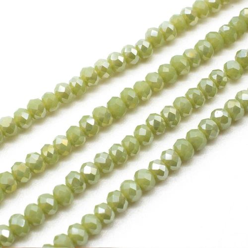 3.5mm crystal beads sage, pack of 130 — faceted for jewelry making and beadwork