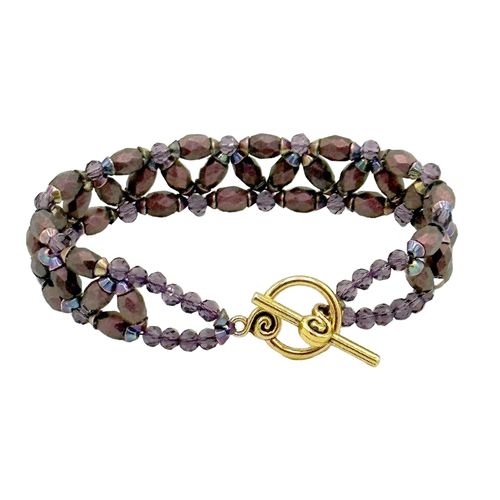 Baros Par Puca Bracelet crystal mat purple bracelet making kit — DIY set with beads and instructions for creating handmade jewelry