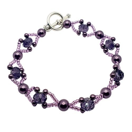 Malorie Bracelet Makes 4 purple bracelet making kit — DIY set with beads and instructions for creating handmade jewelry