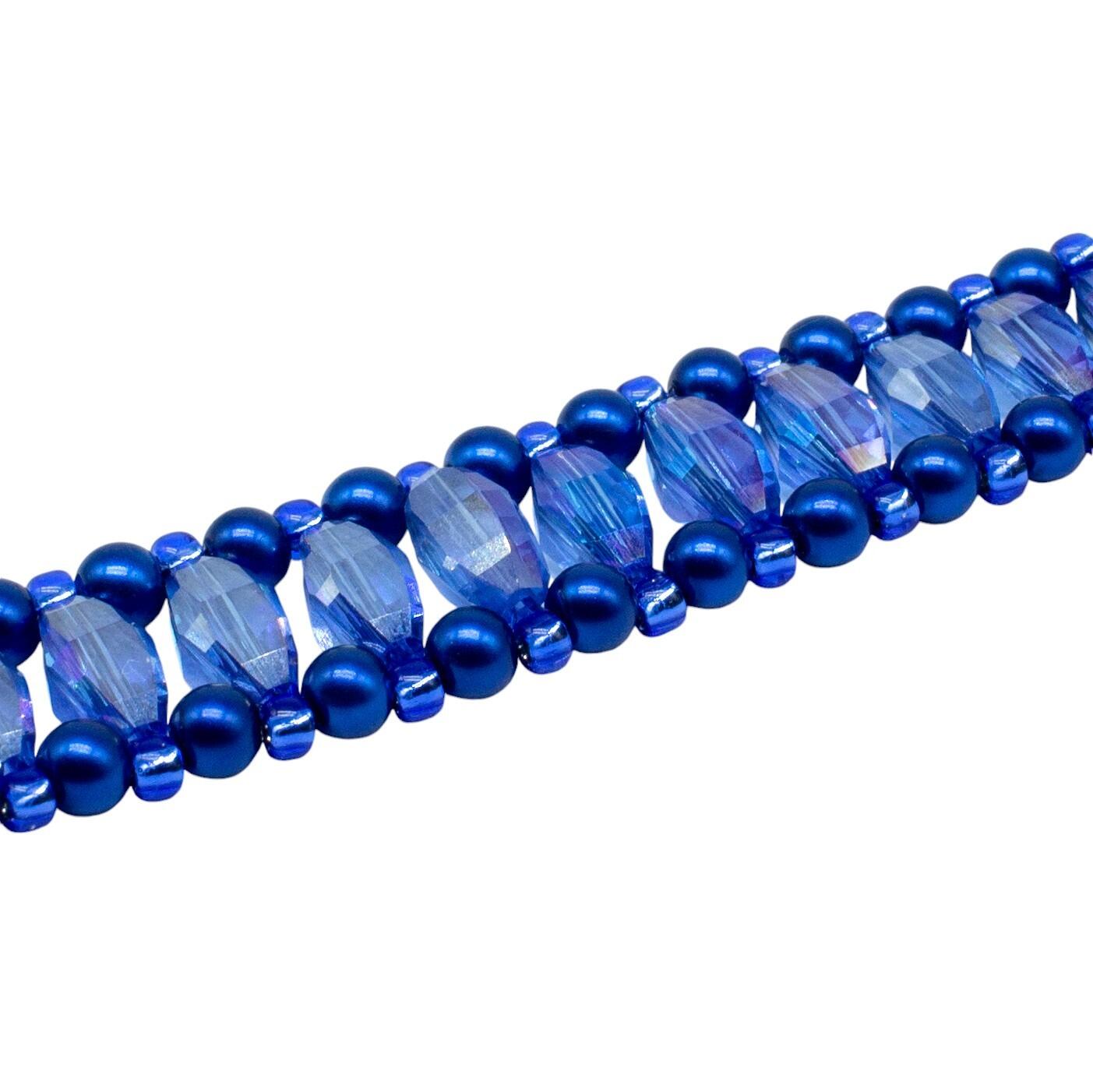 Shannon Rice Bracelet Makes 2 blue bracelet making kit — DIY set with beads and instructions for creating handmade jewelry