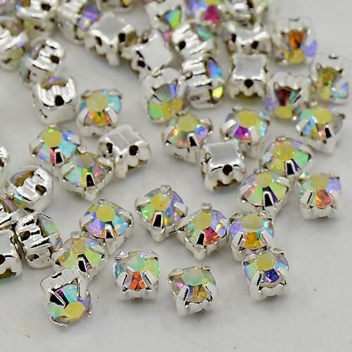 3mm crystal beads crystal ab, pack of 15 — AB finish, faceted for jewelry making and beadwork