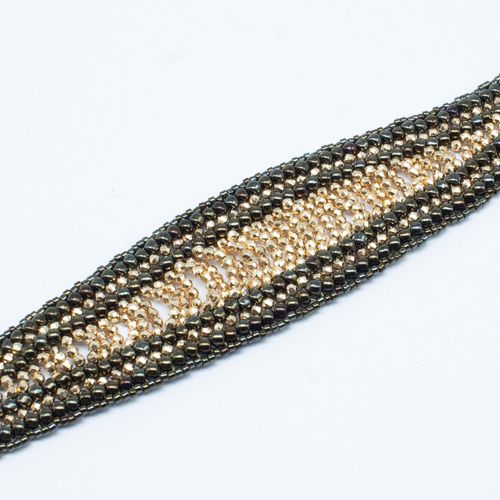 BC24 WK37 Herringbone Infusion Bracelet Champagne for jewellery making