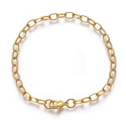 Bracelet Chain Oval 4x6mm 20cm Gold Plate for jewellery making