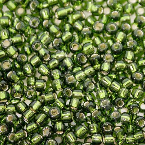 Toho Size 6 Seed Beads 10g - Silver Line Olivine