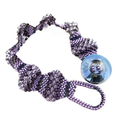 Peyote EC Bracelet Kit purple moon bracelet making kit — DIY set with beads and instructions for creating handmade jewelry