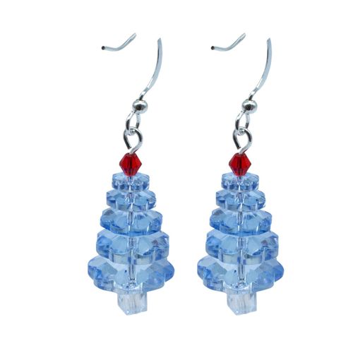 Margarita Christmas Tree Earrings Kit V2 lilac earring making kit — DIY set with beads and instructions for creating handmade jewelry