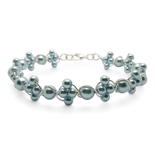 Estrid Pearl Bracelets powder blue bracelet making kit — DIY set with beads and instructions for creating handmade jewelry