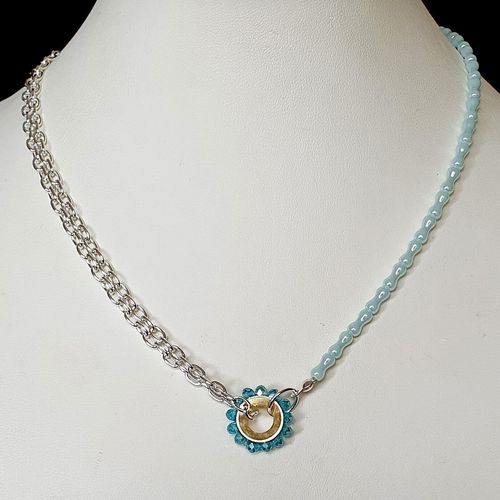 Danielle Peanut Necklaces sea green necklace making kit — DIY set with beads and instructions for creating handmade jewelry