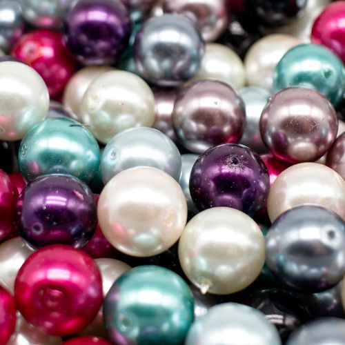 Glass Pearl Round Beads 14mm Mix 2 50pcs for jewellery making