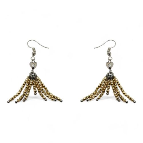 Kari Heart Earrings metallic light gold earring making kit — DIY set with beads and instructions for creating handmade jewelry