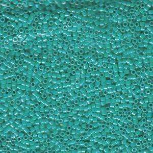 size 11 Miyuki Delica seed beads opaque turquoise ab db166 5g — 5g pack, premium Japanese cylinder beads perfect for bead weaving, embroi…