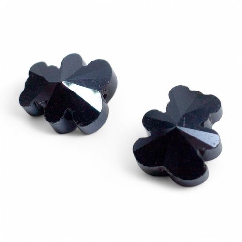 Crystal Teddy 14mm 2pc Hematite 2 Pieces for jewellery making