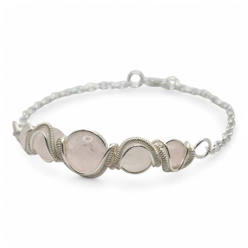 Corinne Gemstone Bracelet rose quartz bracelet making kit — DIY set with beads and instructions for creating handmade jewelry
