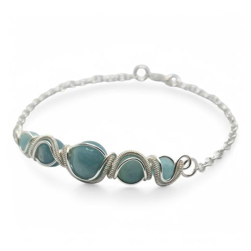 Corinne Gemstone Bracelet amazonite bracelet making kit — DIY set with beads and instructions for creating handmade jewelry