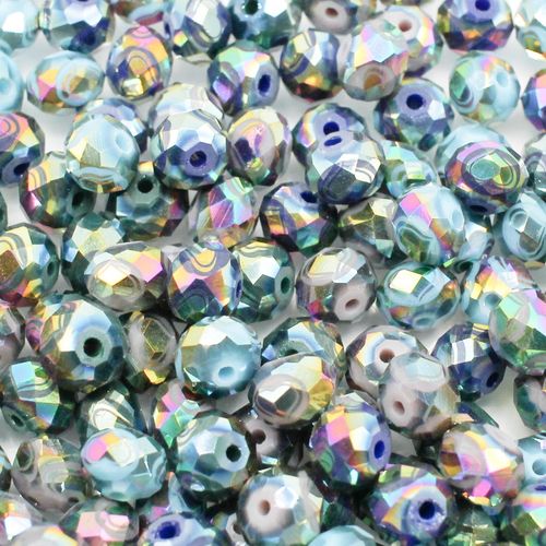 8mm crystal beads heart mix, pack of 100 — faceted for jewelry making and beadwork