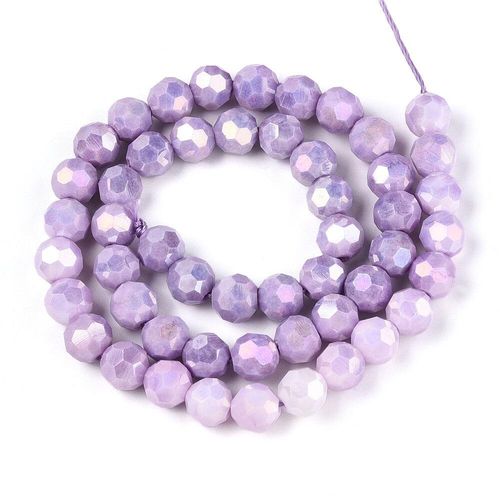 8mm crystal beads ab mix opaque lilac, pack of 50 — AB finish, faceted for jewelry making and beadwork