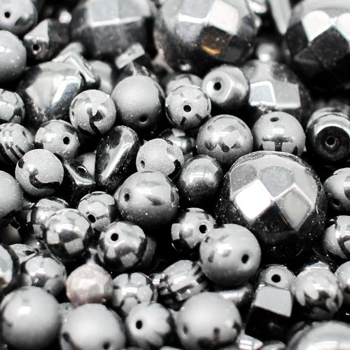 Syn. Onyx Bead Mix 100g Black 6mm for jewellery making