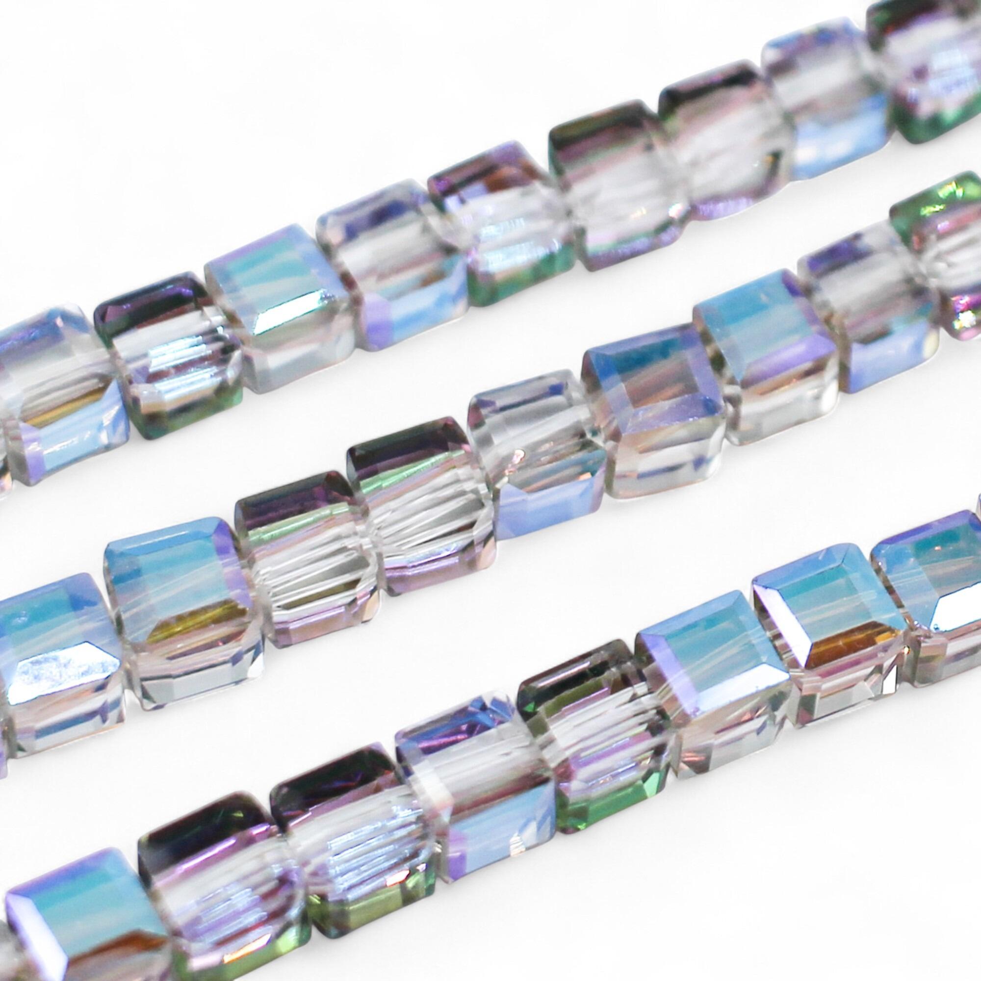 6mm crystal beads mystic rainbow 16" string — faceted for jewelry making and beadwork