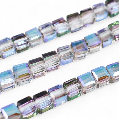 6mm crystal beads mystic rainbow 16" string — faceted for jewelry making and beadwork