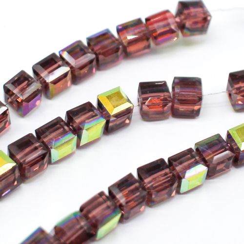 6mm crystal beads amethyst rainbow, pack of 40 — faceted for jewelry making and beadwork