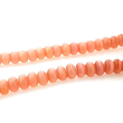 Cats Eye Beads - Rondelles 8x5mm - Salmon Pink