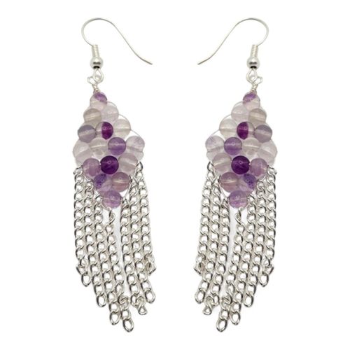 Davina Earrings 3 Pairs purple fluorite earring making kit — DIY set with beads and instructions for creating handmade jewelry