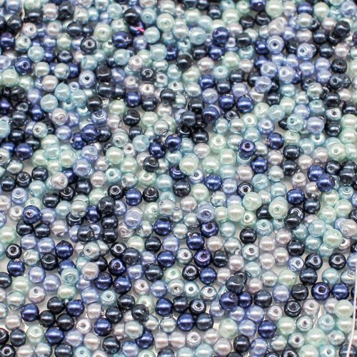 Glass Pearl Round Beads 3mm Blue Mix 240pcs for jewellery making