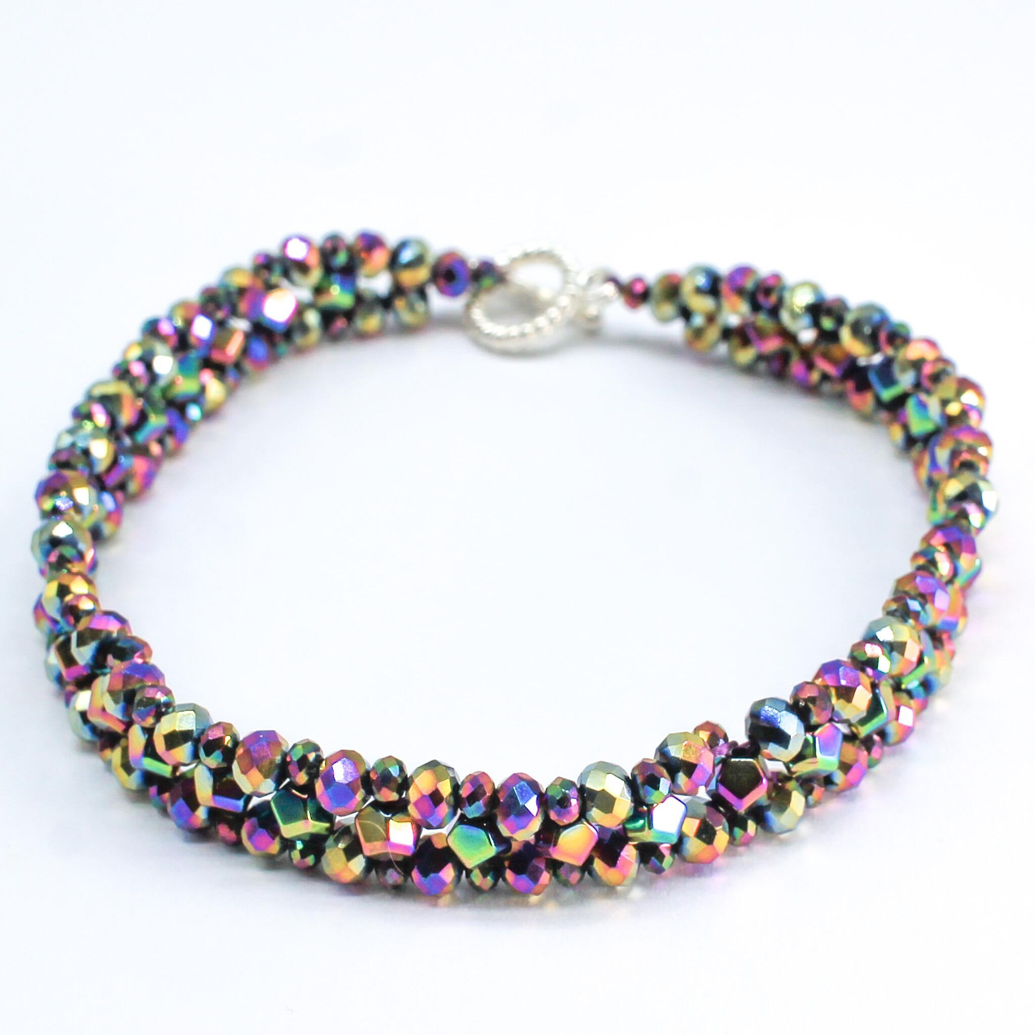 Hematite Nugget Bracelet Makes 3 rainbow bracelet making kit — DIY set with beads and instructions for creating handmade jewelry