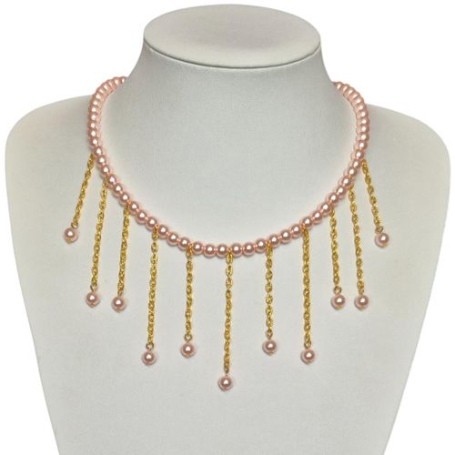 Shannan Drop Necklaces rose pink necklace making kit — DIY set with beads and instructions for creating handmade jewelry