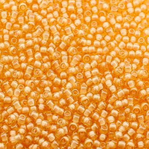 Toho Size 11 Seed Beads 10g - Inside Colour Jonquil Apricot