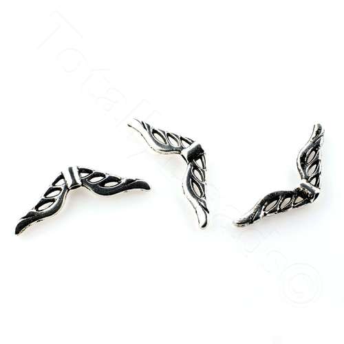 Metal Wing Bead 21mm - Antique Silver 14pcs