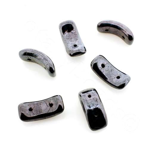 Czech Arc Bead 15mm - Marble Purple 10pcs