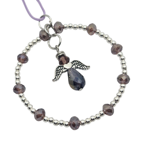 Festive Angel Charms only 9pcs Purple (No Ring) for jewellery making