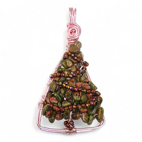 Christmas Tree of Life Unakite for jewellery making