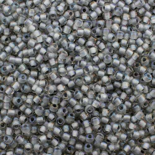 Toho Size 11 Seed Beads 10g - Inside Rainbow Crystal Grey