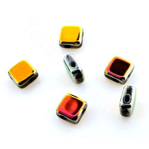 Czech Preciosa Diagonal Square 6mm - Bronze Pink 25pcs