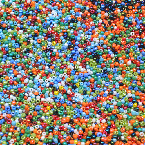 Seed Beads Opaque Rainbow Mixed Size 11 100g 2mm for jewellery making