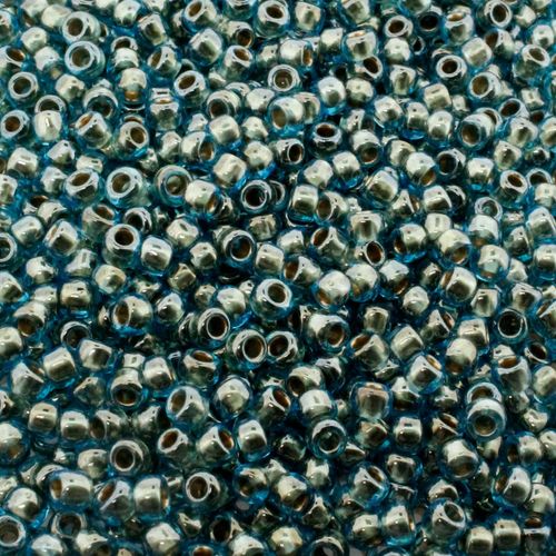 Toho Size 6 Seed Beads 10g Gold Lined Aqua 9mm for jewellery making
