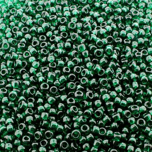 Toho Size 8 Seed Beads 10g Trans Green Emerald 2mm for jewellery making