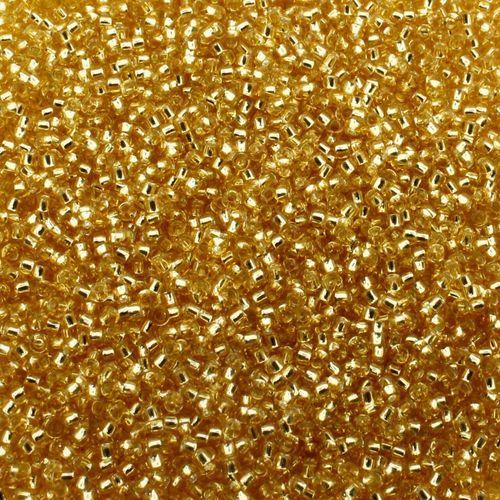 Toho Size 15 Seed Beads 10g Silver Lt Topaz 3mm for jewellery making