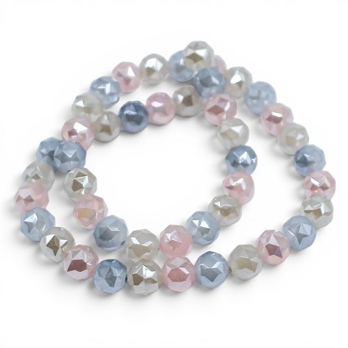 Crystal Round 7mm Pastel Mix 15" string for jewellery making