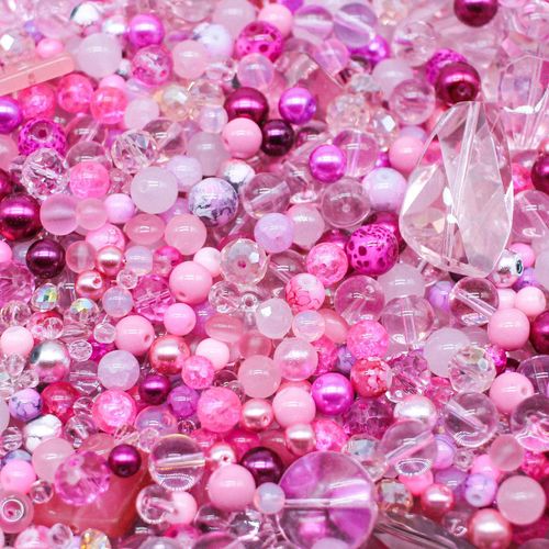 Premium Bead Mix 75g Pink 2mm for jewellery making