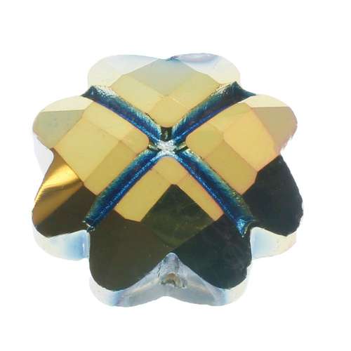 17mm crystal beads green gold — faceted for jewelry making and beadwork