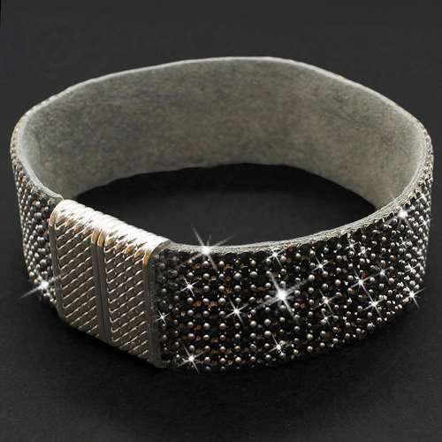 Sparkle Ribbon 22mm Bracelet Kit dark silver crystal bracelet making kit — DIY set with beads and instructions for creating handmade jewelry