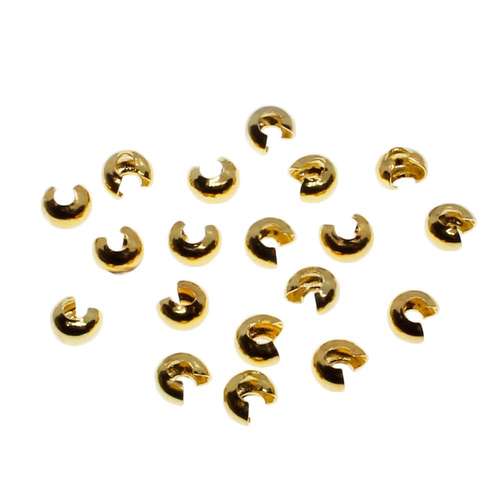 Crimp Covers 3mm (fit 2mm) 50pcs - Gold